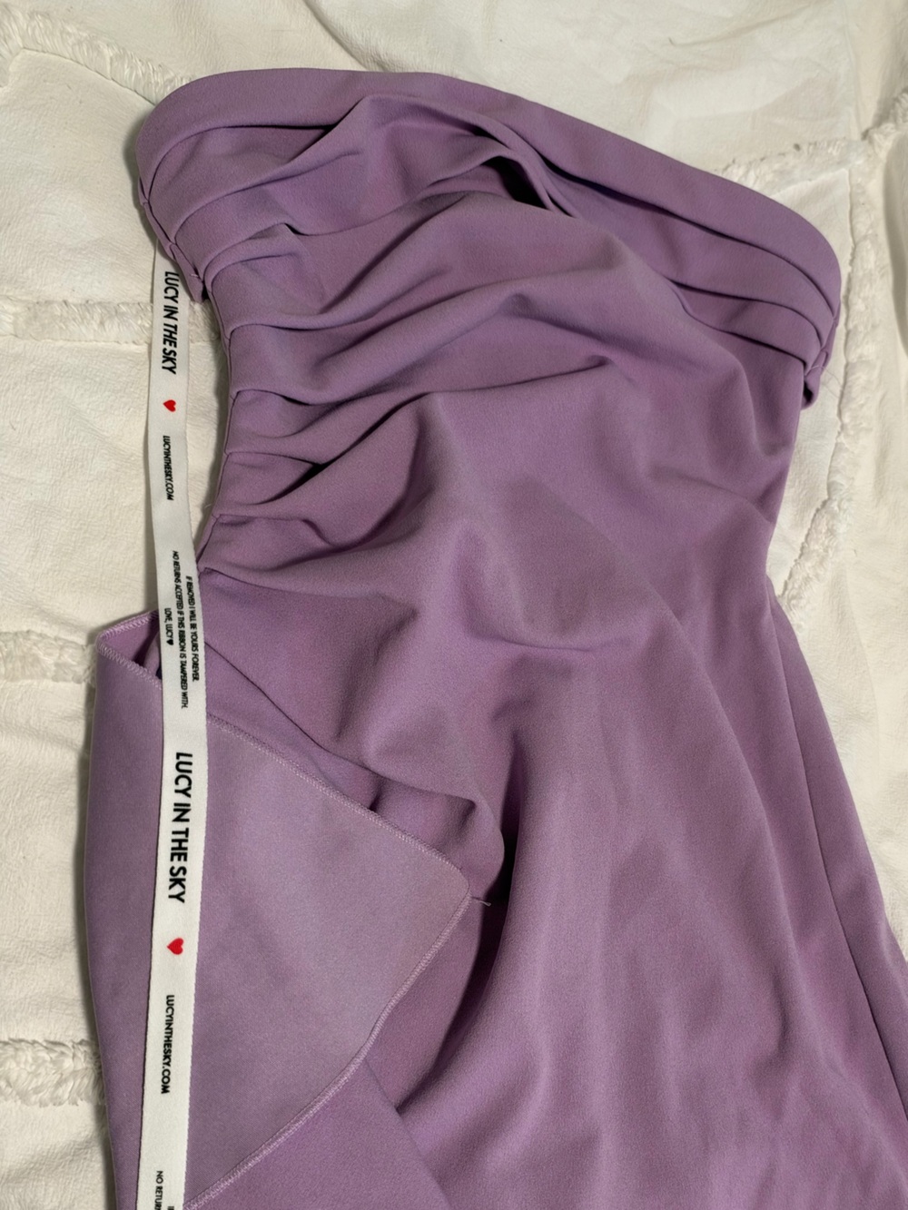 Lucy in the Sky Lavender Strapless Mini Dress